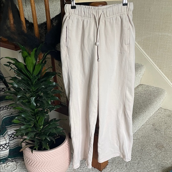 Garage Wide Leg Cream Sweatpants - Picture 1 of 9